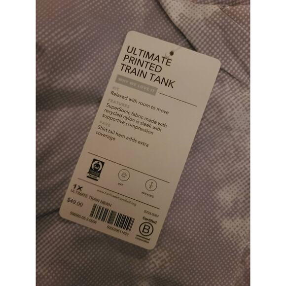 NWT Athleta Ultimate Train Printed Tank - 1X - Nebula White - 1X - Picture 4 of 5